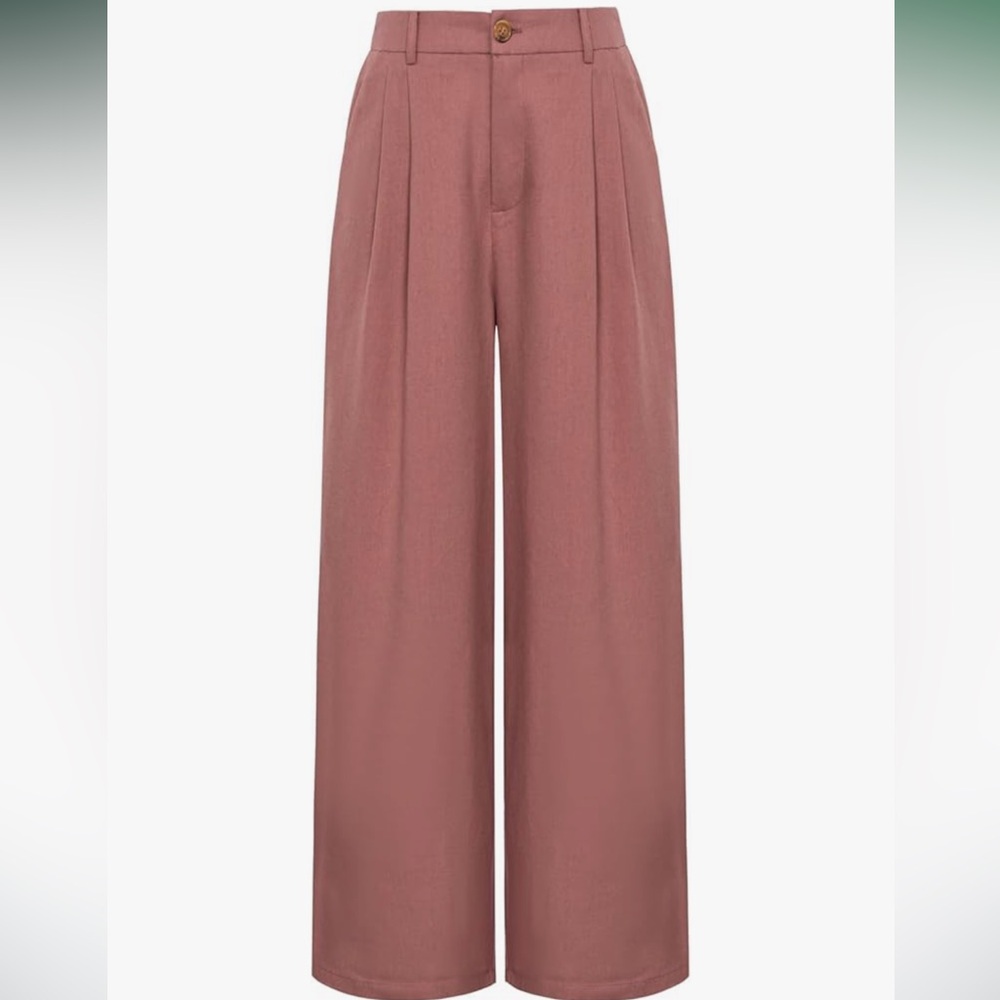 Grace Karin Dusty Rose Wide-Leg Pants - Picture 3 of 9
